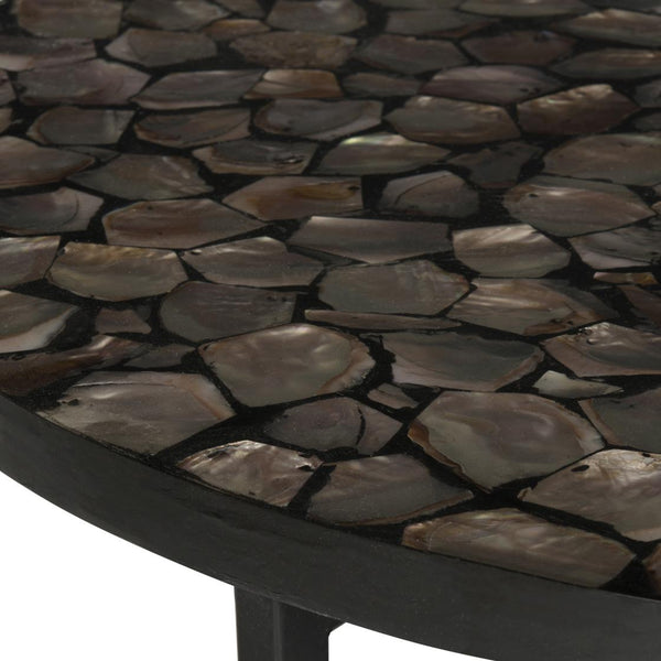 Cheyenne Coffee Table - Striking Blue and White Chevron Design with Sleek Lacquer Finish & Metal Frame