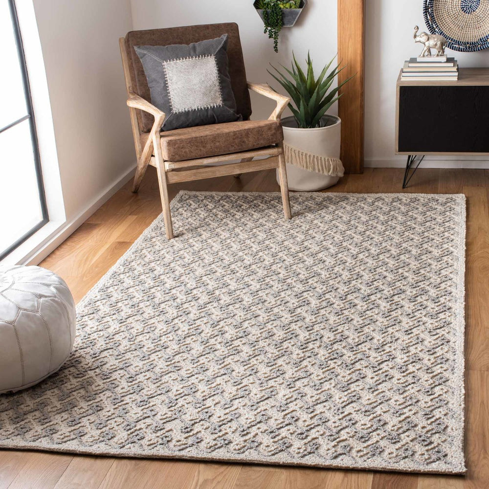 Trace 215 Contemporary Hand Tufted 65% Wool, 25% Viscose, 10% Nylon Rug Grey / Beige