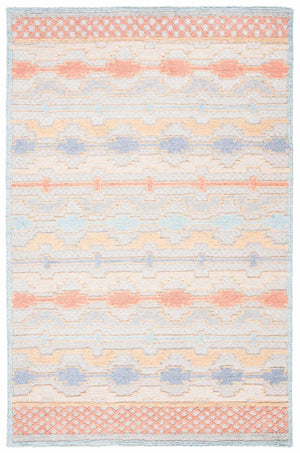 Trace 221 Contemporary Hand Tufted 65% Wool, 25% Viscose, 10% Nylon Rug Blue / Rust