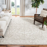 Trace 302 Transitional Hand Tufted 100% Indian Wool Pile Rug Ivory / Natural