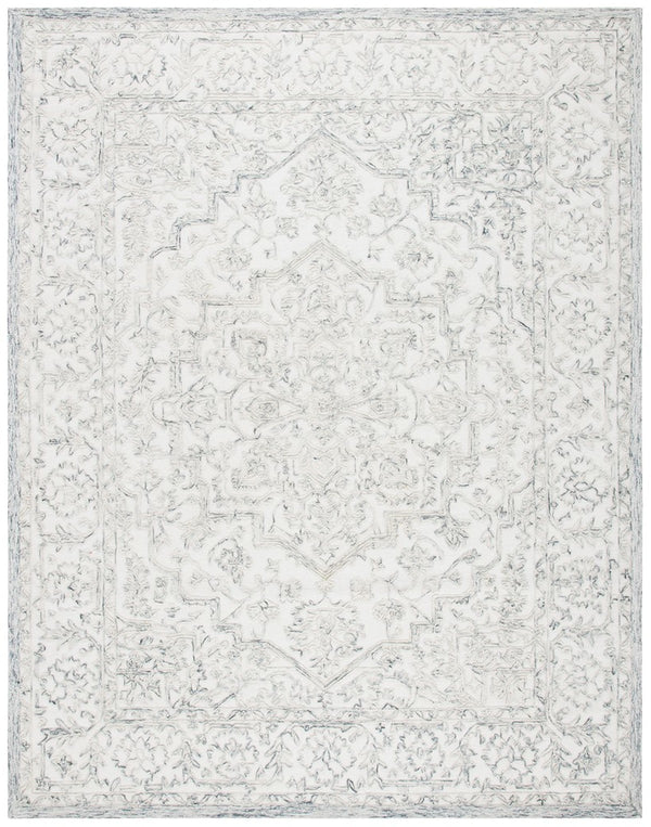 Trace 302 Transitional Hand Tufted 100% Indian Wool Pile Rug Ivory / Charcoal