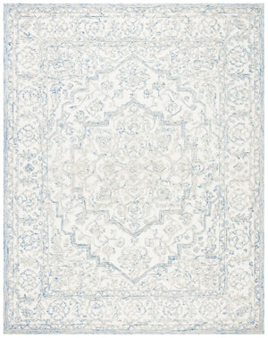 Trace 302 Transitional Hand Tufted 100% Indian Wool Pile Rug Ivory / Blue