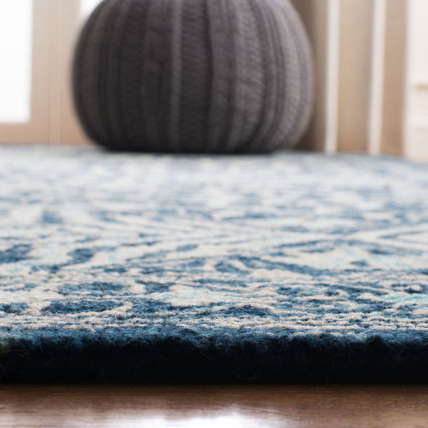 Trace 507 Transitional Hand Tufted 100% Wool Pile Rug Navy / Light Blue