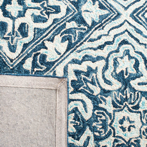 Trace 507 Transitional Hand Tufted 100% Wool Pile Rug Navy / Light Blue