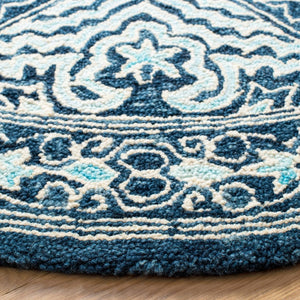 Trace 507 Transitional Hand Tufted 100% Wool Pile Rug Navy / Light Blue