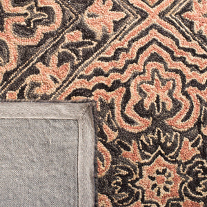 Trace 507 Transitional Hand Tufted 100% Wool Pile Rug Black / Red