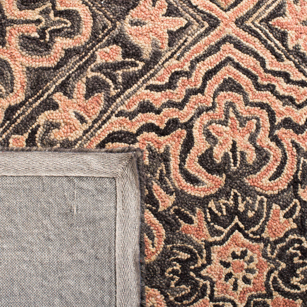 Trace 507 Transitional Hand Tufted 100% Wool Pile Rug Black / Red