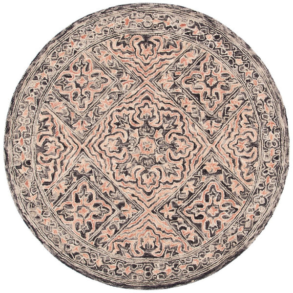 Trace 507 Transitional Hand Tufted 100% Wool Pile Rug Black / Red