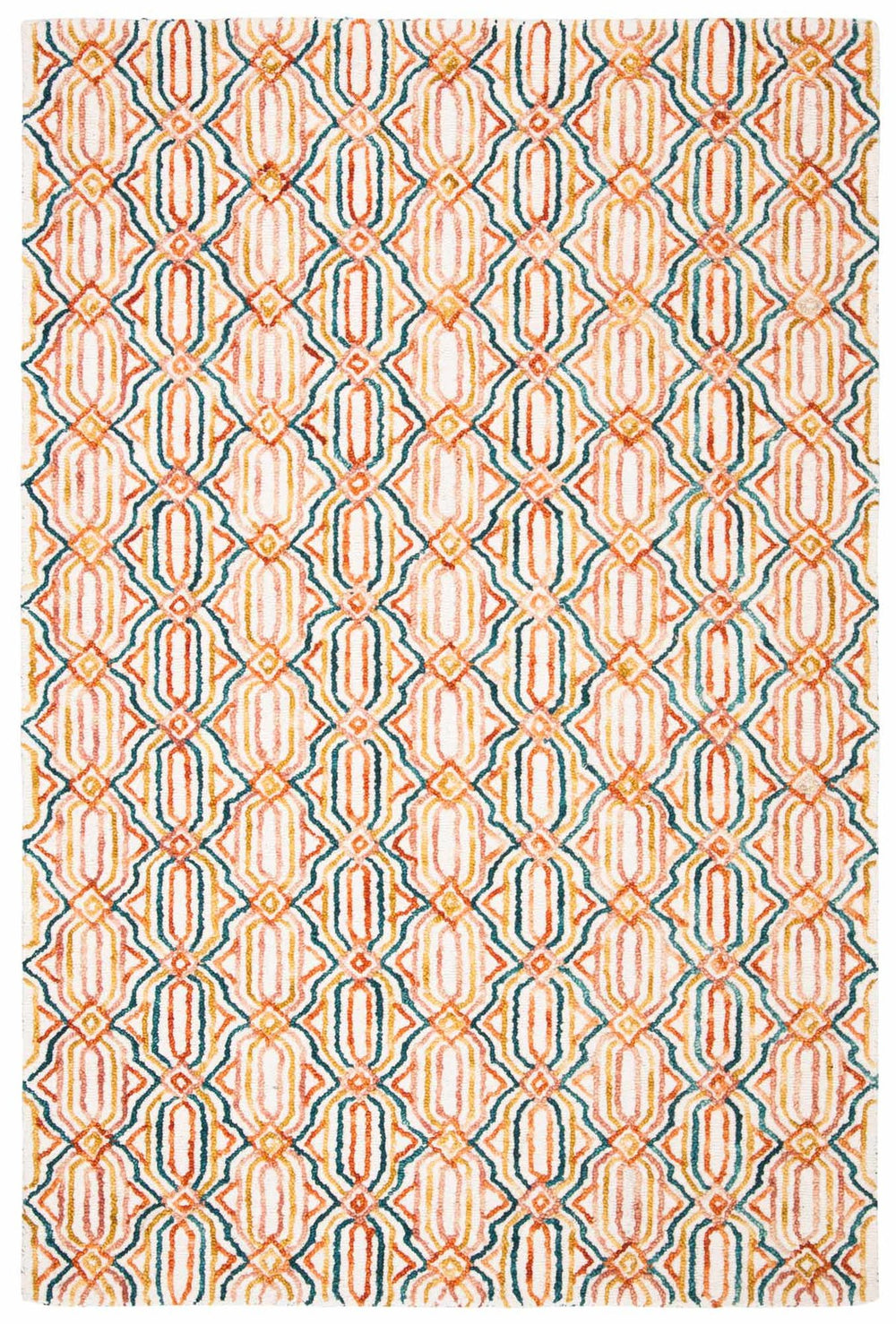 Trace 511 Contemporary Hand Tufted 100% Wool Pile Rug Ivory / Navy