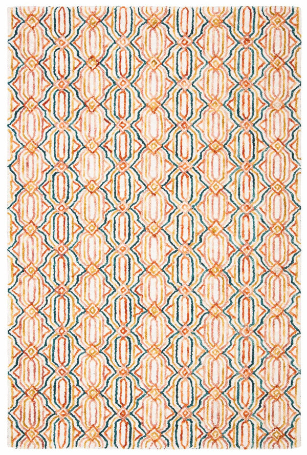 Trace 511 Contemporary Hand Tufted 100% Wool Pile Rug Ivory / Navy