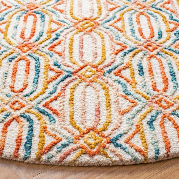 Trace 511 Contemporary Hand Tufted 100% Wool Pile Rug Ivory / Navy