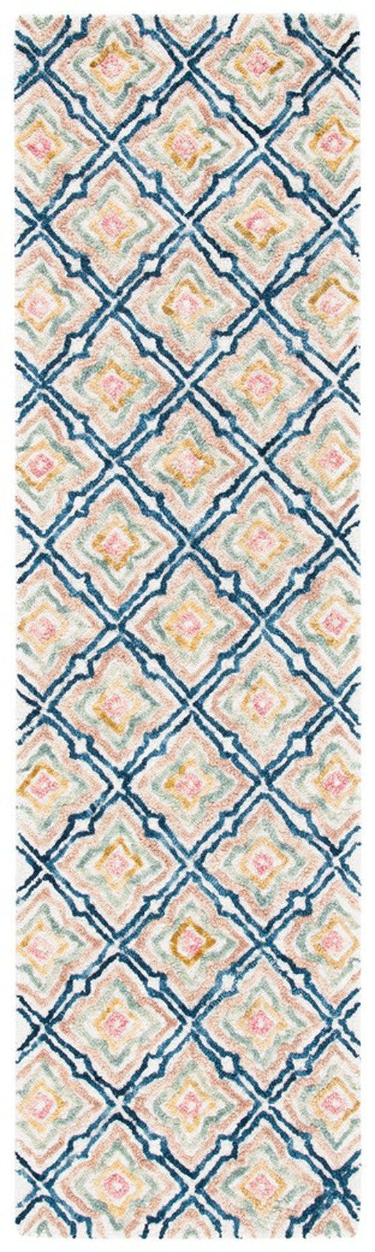 Trace 512 Contemporary Hand Tufted 100% Wool Pile Rug Ivory / Navy