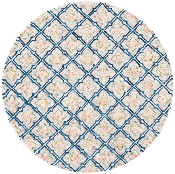 Trace 512 Contemporary Hand Tufted 100% Wool Pile Rug Ivory / Navy