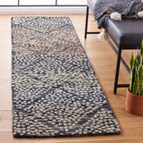Trace 513 Contemporary Hand Tufted 100% Wool Pile Rug Navy / Ivory