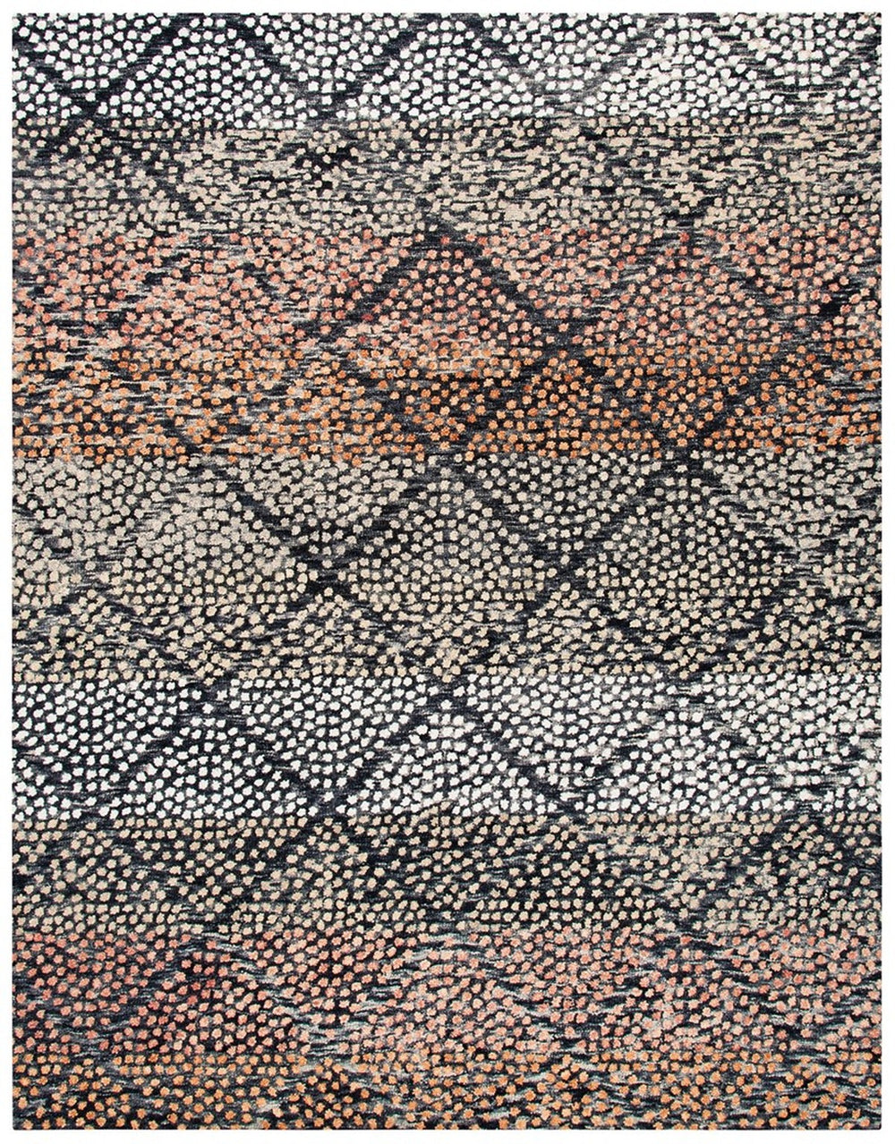 Trace 513 Contemporary Hand Tufted 100% Wool Pile Rug Navy / Ivory