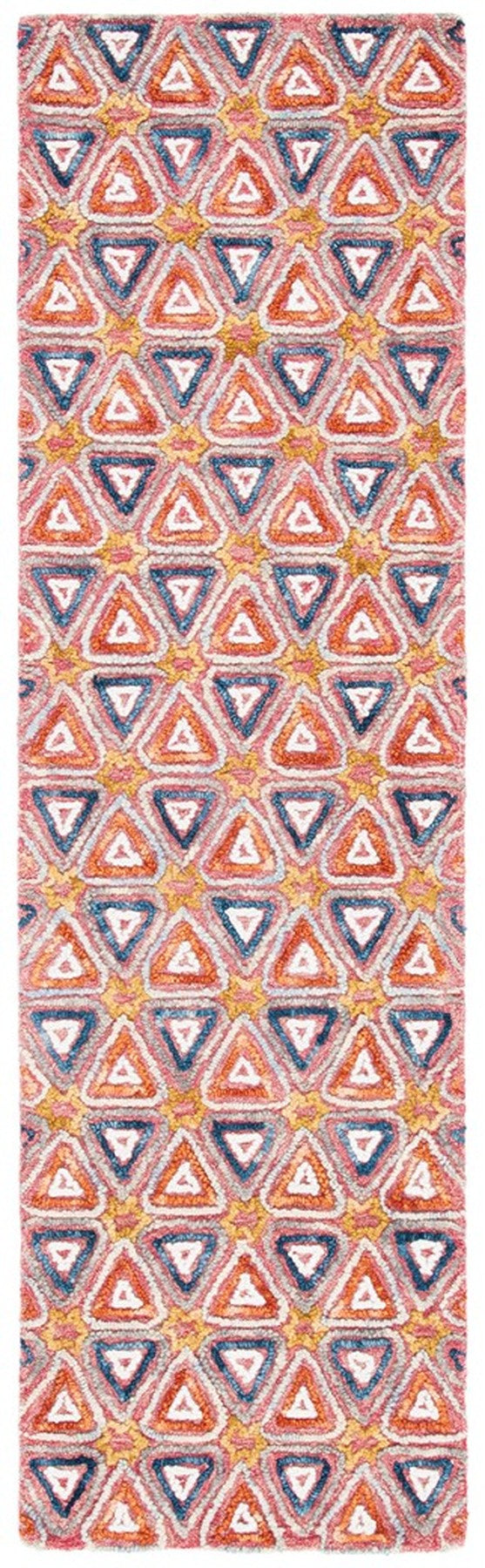 Trace 514 Contemporary Hand Tufted 100% Wool Pile Rug Red / Navy