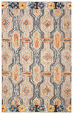 Trace 515 Contemporary Hand Tufted 100% Wool Pile Rug Grey / Blue