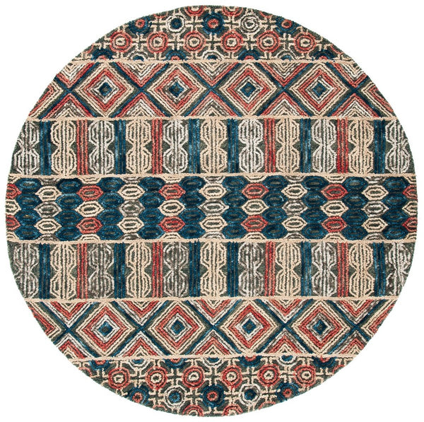 Trace 516 Contemporary Hand Tufted 100% Wool Pile Rug Grey / Navy