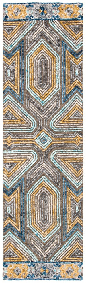 Trace 518 Contemporary Hand Tufted 100% Wool Pile Rug Grey / Beige