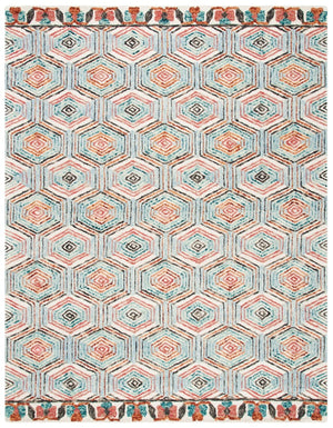 Trace 522 Contemporary Hand Tufted 100% Wool Pile Rug Ivory / Light Blue