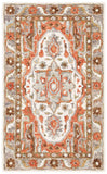 Trace 523 Traditional Hand Tufted 100% Wool Pile Rug Ivory / Red