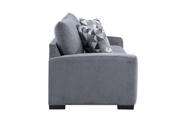 Porter Designs Clayton Soft Microfiber Modern Loveseat Gray 01-207C-02-5345