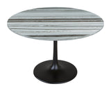 English Elm EE2899 Marble, MDF, Iron, Aluminum Modern Commercial Grade Dining Table Gray, Black Marble, MDF, Iron, Aluminum