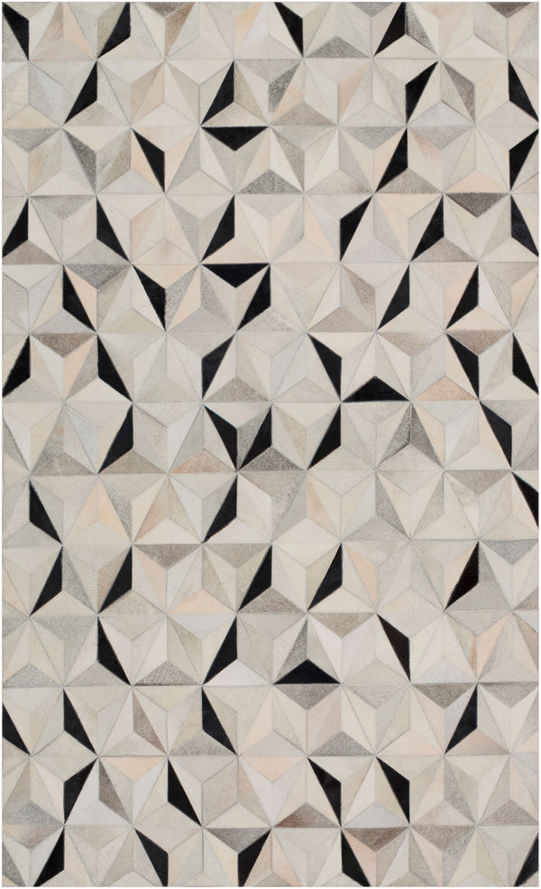 Trail TRL-1128 Modern Hair On Hide Rug TRL1128-58 Charcoal, Medium Gray, Light Gray 100% Hair On Hide 5' x 8'