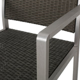 Noble House Cape Coral Outdoor Grey Wicker Barstools (Set of 4)