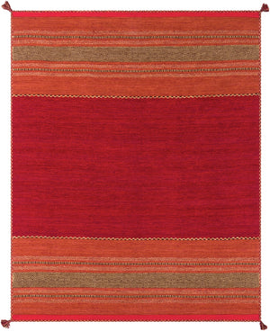 Trenza TRZ-3002 Global Cotton, Chenille-Cotton Rug TRZ3002-810 Dark Red, Burnt Orange, Mustard, Dark Brown 95% Cotton, 5% Chenille-Cotton 8' x 10'