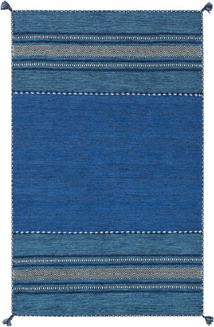 Trenza TRZ-3003 Global Cotton, Chenille-Cotton Rug TRZ3003-912 Navy, Dark Blue, Pale Blue, Black 95% Cotton, 5% Chenille-Cotton 9' x 12'