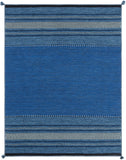 Trenza TRZ-3003 Global Cotton, Chenille-Cotton Rug TRZ3003-810 Navy, Dark Blue, Pale Blue, Black 95% Cotton, 5% Chenille-Cotton 8' x 10'