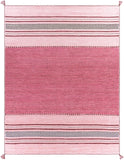 Trenza TRZ-3005 Global Cotton Rug TRZ3005-810 Pale Pink, Bright Pink, Blush, White, Rose, Dark Brown 100% Cotton 8' x 10'