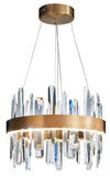 Bethel Gold LED Chandelier in Stainless Steel & Crystal