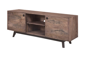 Porter Designs Fish Solid Wood Transitional TV Stand Gray 06-215-10-5551