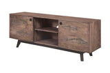 Porter Designs Fish Solid Wood Transitional TV Stand Gray 06-215-10-5551