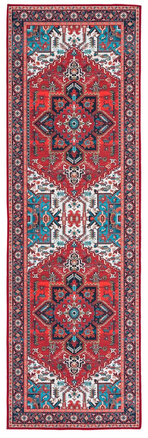 Safavieh Tucson 101 M/W S/R Power Loomed Traditional Rug Red / Blue 9' x 12'