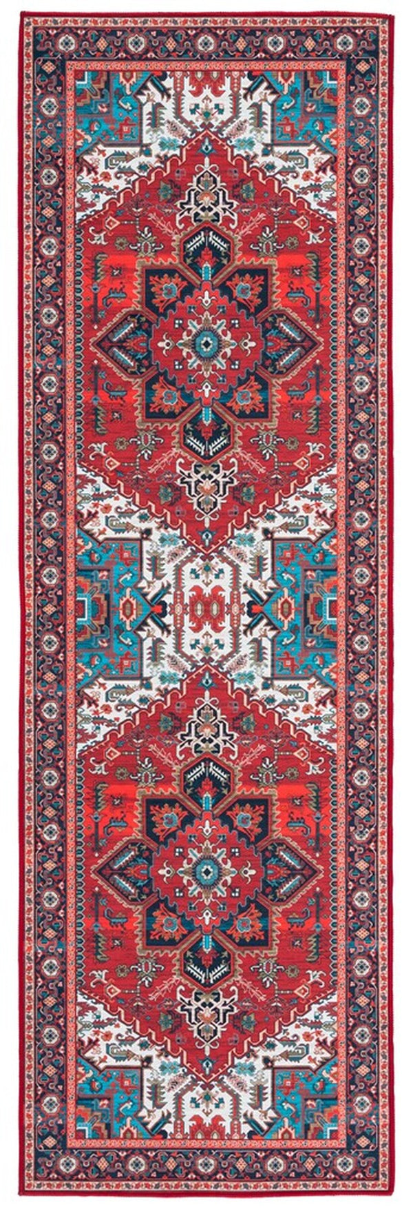 Safavieh Tucson 101 M/W S/R Power Loomed Traditional Rug Red / Blue 9' x 12'