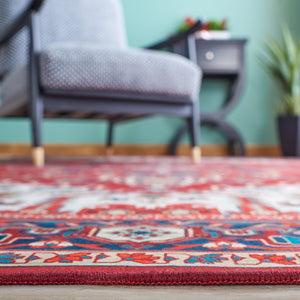 Safavieh Tucson 101 M/W S/R Power Loomed Traditional Rug Red / Blue 9' x 12'