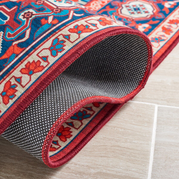 Safavieh Tucson 101 M/W S/R Power Loomed Traditional Rug Red / Blue 9' x 12'