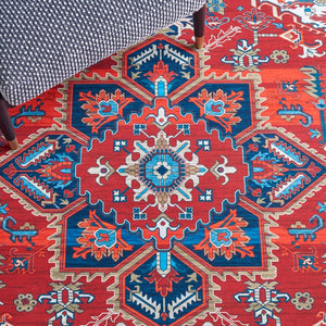 Safavieh Tucson 101 M/W S/R Power Loomed Traditional Rug Red / Blue 9' x 12'