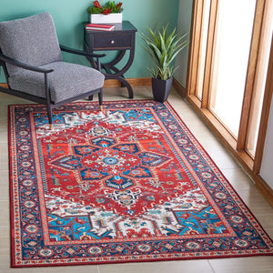Safavieh Tucson 101 M/W S/R Power Loomed Traditional Rug Red / Blue 9' x 12'