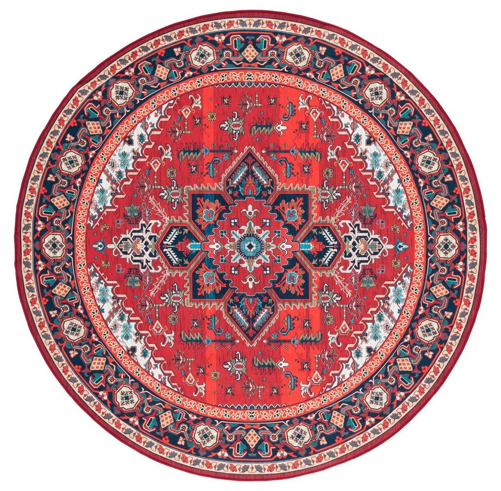 Safavieh Tucson 101 M/W S/R Power Loomed Traditional Rug Red / Blue 9' x 12'