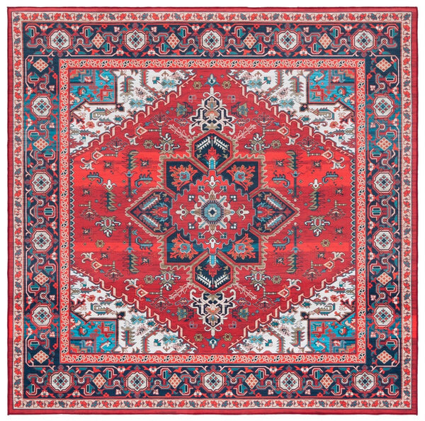 Safavieh Tucson 101 M/W S/R Power Loomed Traditional Rug Red / Blue 9' x 12'