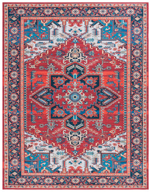 Safavieh Tucson 101 M/W S/R Power Loomed Traditional Rug Red / Blue 9' x 12'