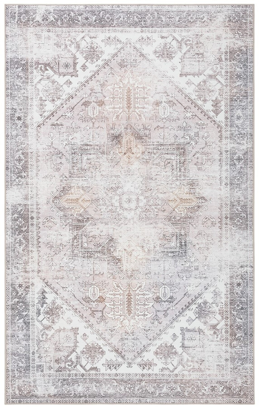 Safavieh Tucson 102 M/W S/R Power Loomed Traditional Rug Beige / Grey 7' x 7' Square