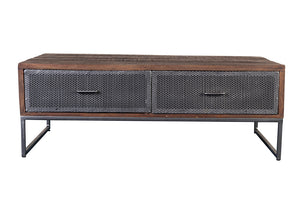 Porter Designs Metropolitan Solid Mango Wood Industrial Coffee Table Brown 05-108-01-3254