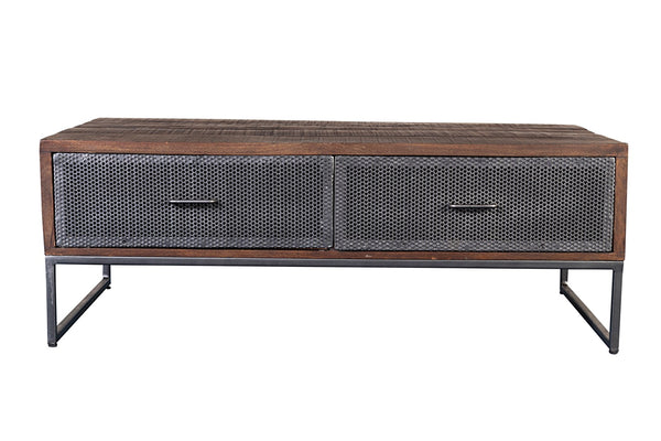 Porter Designs Metropolitan Solid Mango Wood Industrial Coffee Table Brown 05-108-01-3254