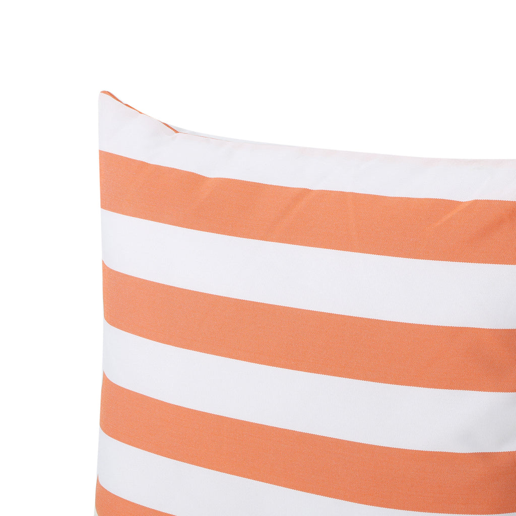 Megumi Indoor Orange Striped Water Resistant Square Throw Pillows Noble House