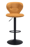 Zuo Modern Salem 100% Polyester, Plywood, Steel Modern Commercial Grade Barstool Yellow, Black 100% Polyester, Plywood, Steel